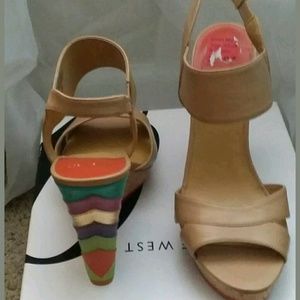Multicolor Nine West Platform Wedges